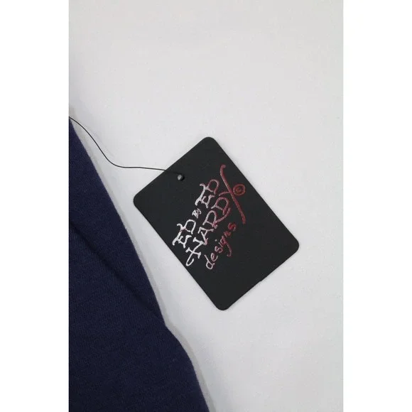 Ed Hardy Womens Broken Hearts Sweatpants Wide Leg Y2K Navy Eclipse L Fleece - Picture 7 of 16